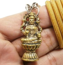 blessed for rich wealth magic maa laxmi lakshmi devi hindu goddess brass pendant - £23.48 GBP