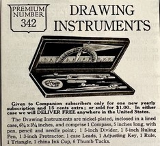 1916 Drawing Instruments Set Advertisement Pen Protractor Compass DWMYC1 - $13.98