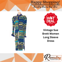 Vintage Sue Brett Women Long Sleeve Dress - £19.34 GBP