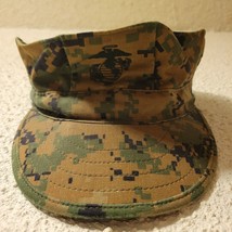 US Marine Corps USMC Issue 8 Point Woodland Camouflage Hat Cap Small - £12.35 GBP