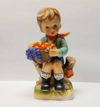 Vintage Hummel Like Figurine Boy with Fruit Made in Japan - £11.40 GBP