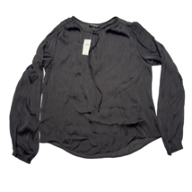 Banana Republic Womens Blouse XS Black Long Sleeve Tied Neck New w Tags RN 54023 - £15.75 GBP