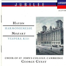 Haydn: Harmoniemesse; Mozart: Vespers K 321 St John&#39;s Choir Cambridge + Bonus CD - £8.63 GBP