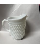 Vintage Hobnail Pitcher Milk Glass 8” Anchor Hocking Ice Tea Lemonade Bu... - $27.38 CAD