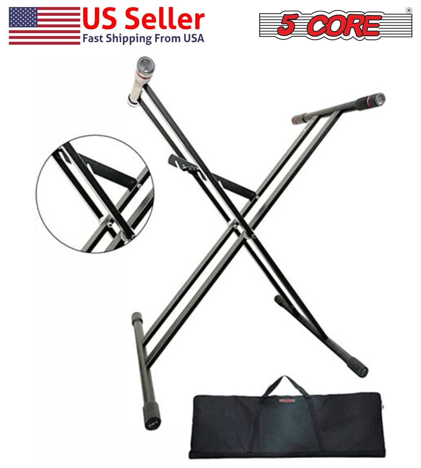 5Core Keyboard Stand Piano Riser Heavy Duty Double X w/ Bag Premium MIXER STAND - $30.99