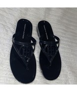Tommy Hilfiger Vedna Sandals Black Jelly Thong Cutout Logo Flip Flops sz... - $1,075.18 MXN