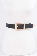 Women&#39;s Classic Leather Big Buckle Belt - Waist Accessories - $13.99