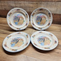 Tienshan Stoneware Purrfect Friends 7.5&quot; Salad Plates - MATCHED SET - MW... - $37.49