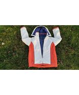 North Crest Hooded Zip Up White Orange Jacket Women&#39;s S - $410.33 MXN
