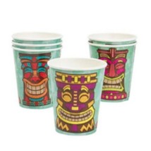 8 Paper Tiki Luau Cups - Cocktail Mug for your Tropical Hawaiian Party! - £7.29 GBP