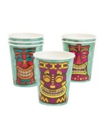 8 Paper Tiki Luau Cups - Cocktail Mug for your Tropical Hawaiian Party! - $8.99