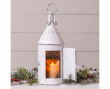 Punched Tin Metal Lantern 15-Inch Primitive Farmhouse Accent in Rustic W... - $29.45