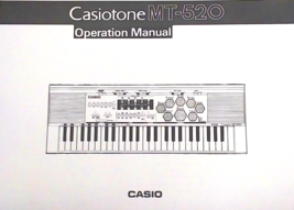 Casio MT-520 Electronic Keyboard Owner&#39;s Manual Booklet, Reproduction - $291.86 MXN