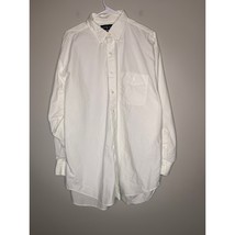 1990s Ralph Lauren Big Buttondown White Minimalist Old Money Pocket Shirt L - $28.00