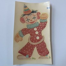 Circus Clown Decal Duro Decals #92 Vtg Colorful Jester Decorative Transfer - £7.01 GBP