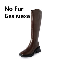 Genuine Leather Women Knee-High Boots Autumn Winter Fashion Concise Casual Party - £118.33 GBP