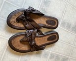 Born BOC Brown Sandals Faux Leather Double Knot Thong Flip Flop Comfort ... - $24.95
