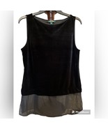 lauren ralph lauren Womens Solid Black Velvet Tank Top Medium - £31.48 GBP