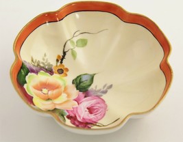 Antique Noritake Japan Hand Painted Porcelain Floral Nut Bowl Candy Dish Footed - £19.66 GBP