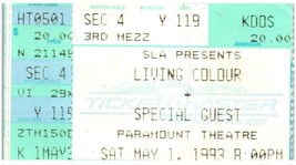 Vintage 1993 Living Color Ticket Stub May 1 Portland Oregon PARAMOUNT Th... - £40.06 GBP