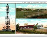 Ford Airport and Mooring Mast Multiview Detroit Michigan MI WB Postcard V20 - $5.89