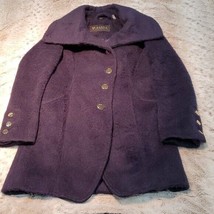 Guess Vintage Navy Single Breasted Wool Blend Long Peacoat Size Small S - £105.53 GBP