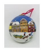 Ornament Hand Painted Glass Ball Snow Village Gaul Searson Limited San F... - $19.80