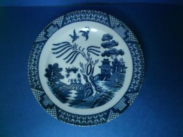 Vintage Asian Style Japan China Porcelain Saucer Plate Blue Gold Oriental - $12.80