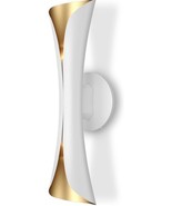 Tubicen Art Deco Wall Sconce, 15.7&quot; H Mid Century Modern White/Gold - $44.54