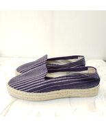 Gap Size 9 Blue Striped Low Wedge Espadrille Shoes Loafers - $9.90