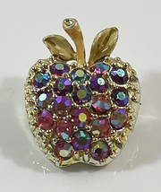 Rhinestone APPLE Brooch Pin (SEE PHOTOS) - $11.87
