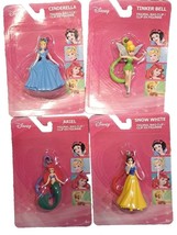 Complete Set (4) Disney Princess Bag Clip Key Chain Figurine - $14.49