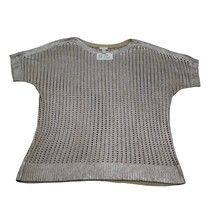 Chicos Shirt Womens 3 Bronze Cotton Crochet Open Knit See Through Cover Up Top - £20.22 GBP