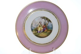 c1870 French Sevres Style Hand Painted Porcelain cabinet plate - $193.05