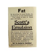 Scott&#39;s Emulsion Fat Medicine 1894 Advertisement Victorian Medical ADBN1dd - $372.45 MXN