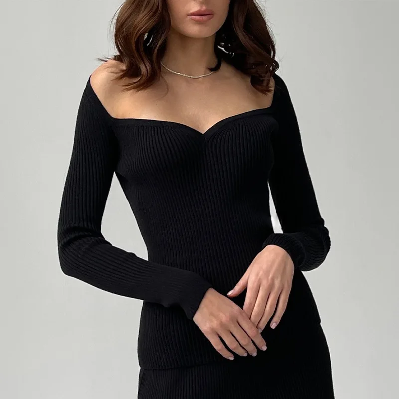 Autumn  Women&#39;s  Black Warm  Long Sleeve Elegant s Female Winter  Skinny Clothe - £139.57 GBP