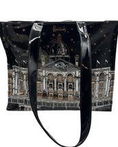 Harrods London Christmas Emporium Shopper Tote Bag Vinyl PVC Black Gold ... - $31.55