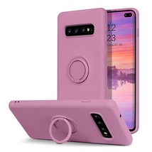 Samsung Galaxy S10 Plus Case, Slim Silicone Soft Rubber With 360 Ring Holder Kic - £20.77 GBP