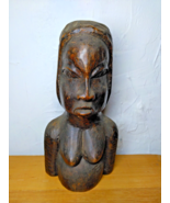 Tribal Nude Breast Bust Female African Jamaica Sculpt Handmade Rosewood ... - $18.95