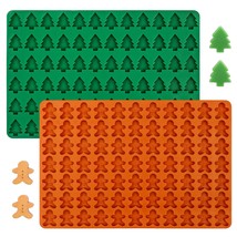 Christmas Silicone Molds With Christmas Tree And Gingerbread Shaped, 154-Cavity  - £19.73 GBP