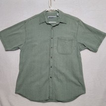 Presence Clothing Co. Men’s Shirt Size XL Green button Up Textured Short sleeve - £15.04 GBP