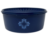 Vintage Tupperware Servalier Navy Blue Fluted Seal 8&quot; x 3.5&quot; - £14.18 GBP