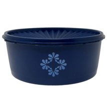 Vintage Tupperware Servalier Navy Blue Fluted Seal 8&quot; x 3.5&quot; - $18.04