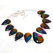 Multi Fire Labradorite Pear Shape Gemstone Handmade Necklace Jewelry 18&quot;... - $22.49