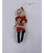 Vintage Red Felt Santa Claus Doll Ornament 8.5&quot; Made In Japan - £11.53 GBP