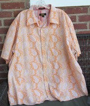 Moshiko 3X Men&#39;s Shirt Creamsicle White Paisley Striped Interior Collar - $5.93