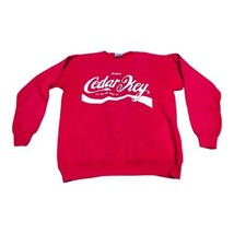 Vintage Souvenir Enjoy The Cedar Key Coca-Cola Sweatshirt Retro Adult M Red - £44.36 GBP