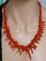 Vintage Mediterranean Red Branch Coral Graduated Length Necklace 20 in - £156.38 GBP