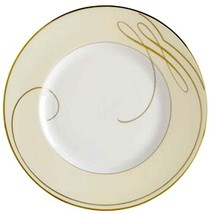 Waterford China Ballet Ribbon Gold 9&quot; Accent Plate Champagne Band England New - £20.69 GBP