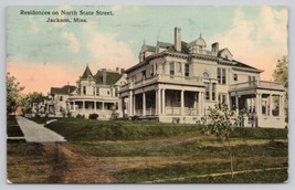 Postcard Residences On North State Street Jackson Mississippi ca.1913 - £33.43 GBP